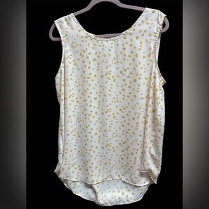 Maurices White and Gold Patterned Tank Top XXL
